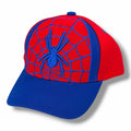 Kids Spider Web Baseball Cap | Youth Red & Blue Snapback Hat | Embroidered Spider Design Cap | Adjustable Children’s Hat | Superhero Inspire
