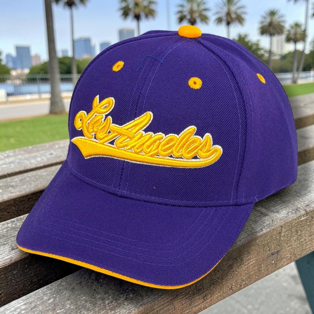 Kids Los Angeles Snapback Hat | Boys LA Baseball Cap | Youth Adjustable Embroidered Cap | Los Angeles Kids Hat | Blue Purple Sports Style Ca