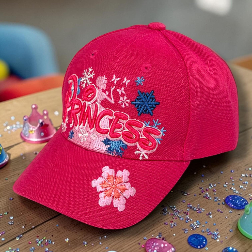 Girls Princess Baseball Cap | Kids Princess Hat | Pink Adjustable Snapback Cap | Embroidered Princess Crown Hat | Toddler Youth Girls Gift