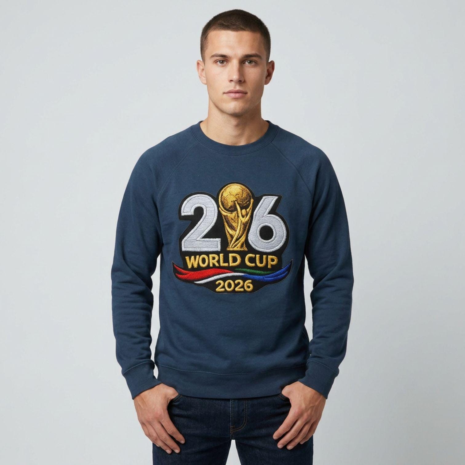 2026 World Cup Embroidered Crewneck Sweatshirt | Soccer Championship Apparel