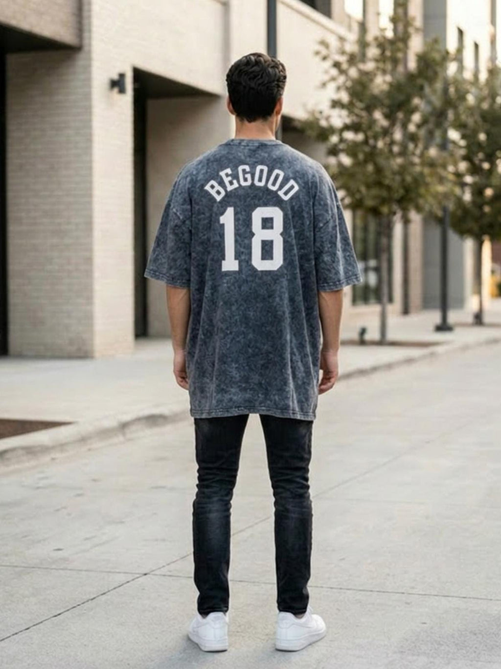 Oversized Vintage Wash T-Shirt | BEGOOD 18 Graphic Streetwear Tee