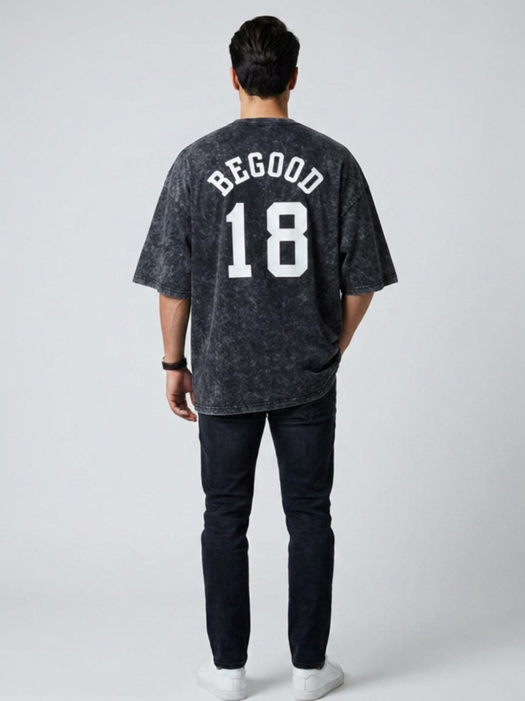 Oversized Vintage Wash T-Shirt | BEGOOD 18 Graphic Streetwear Tee