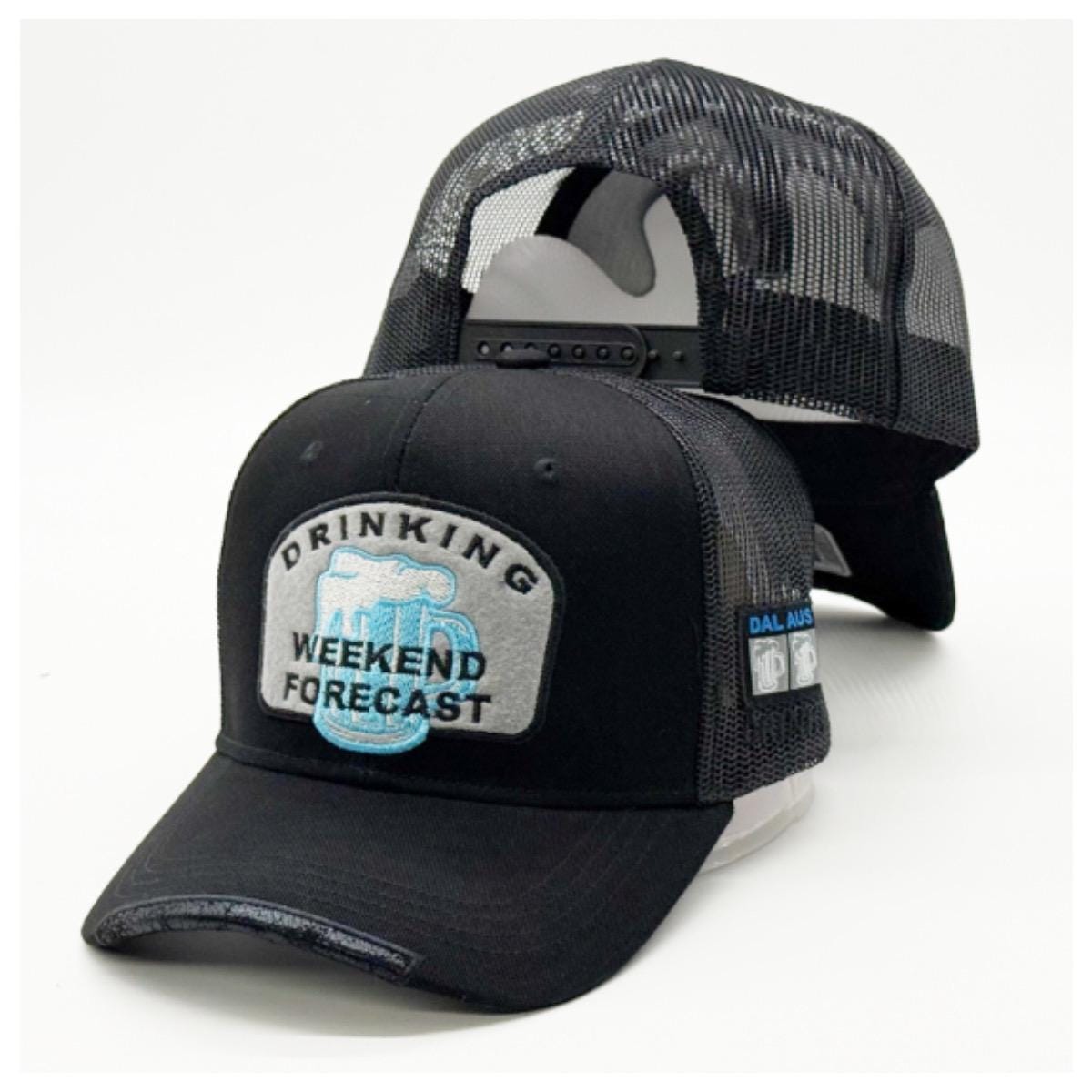 Drinking Weekend Forecast Trucker Hat, Funny Beer Patch Cap, Mesh Snapback Hat, Beer Lover Gift, Bar Hat, Brewery Hat, Weekend Party Cap