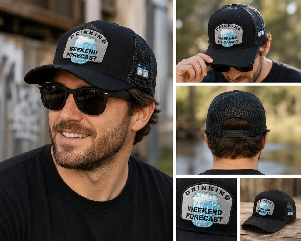 Drinking Weekend Forecast Trucker Hat, Funny Beer Patch Cap, Mesh Snapback Hat, Beer Lover Gift, Bar Hat, Brewery Hat, Weekend Party Cap