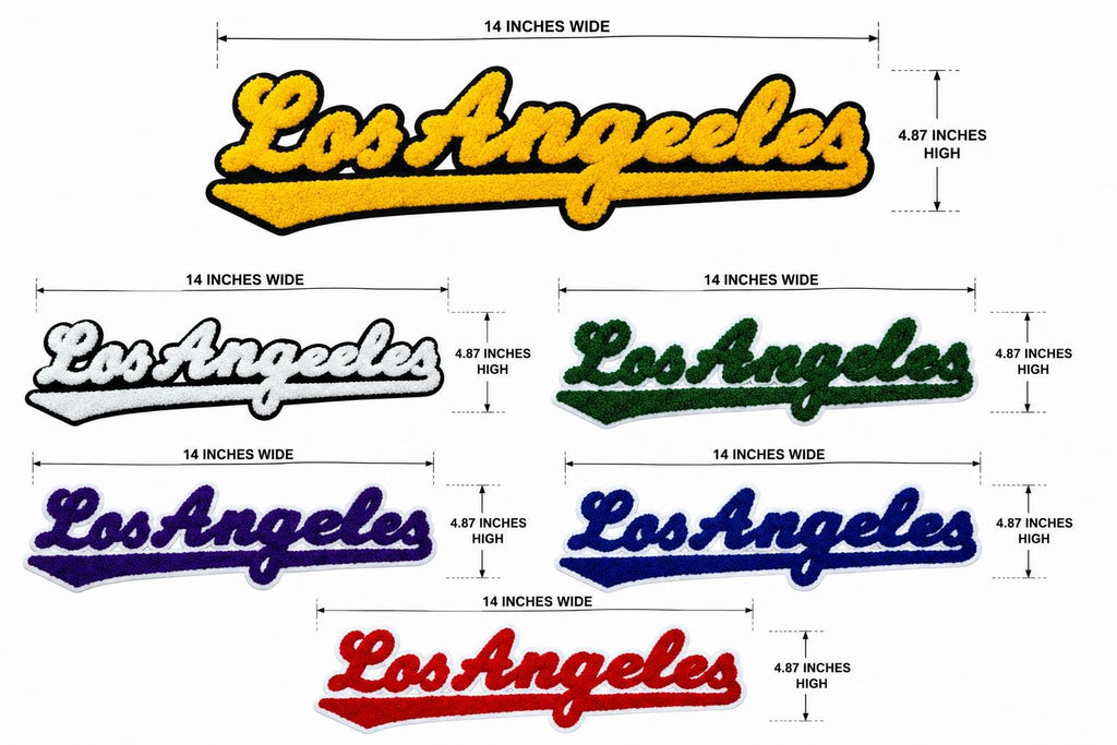 Los Angeles Chenille Iron-On Patch – Varsity Embroidered La Script Patch For Jackets, Hoodies, Hats, Backpacks & Diy Apparel
