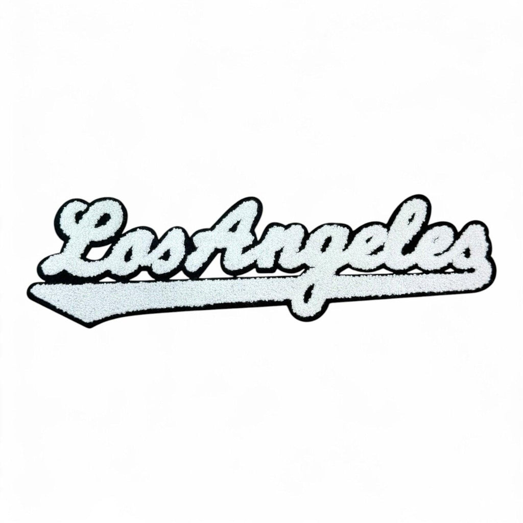 Los Angeles Chenille Iron-On Patch – Varsity Embroidered La Script Patch For Jackets, Hoodies, Hats, Backpacks & Diy Apparel
