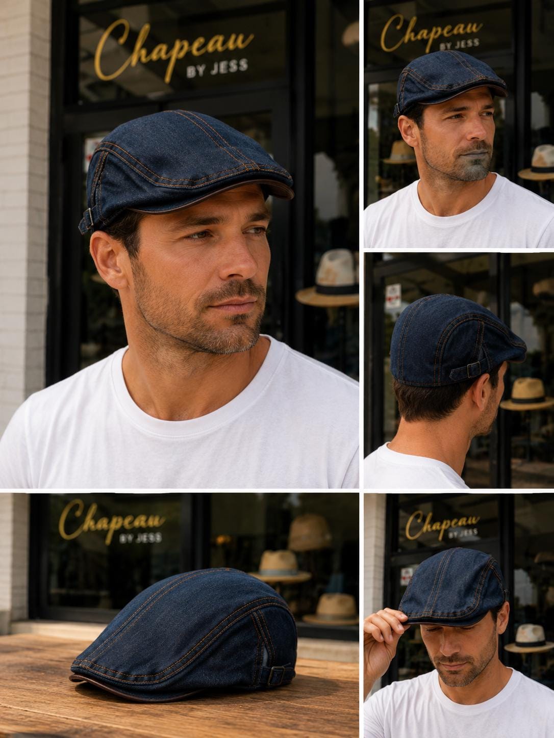 Denim Ivy Flat Cap | Adjustable Vintage Hat