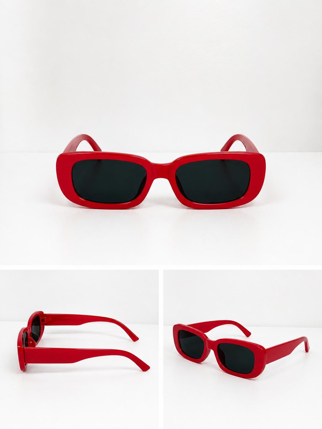 Retro Rectangle Sunglasses | Vintage Thick Frame UV400 Shades | Unisex Fashion Eyewear