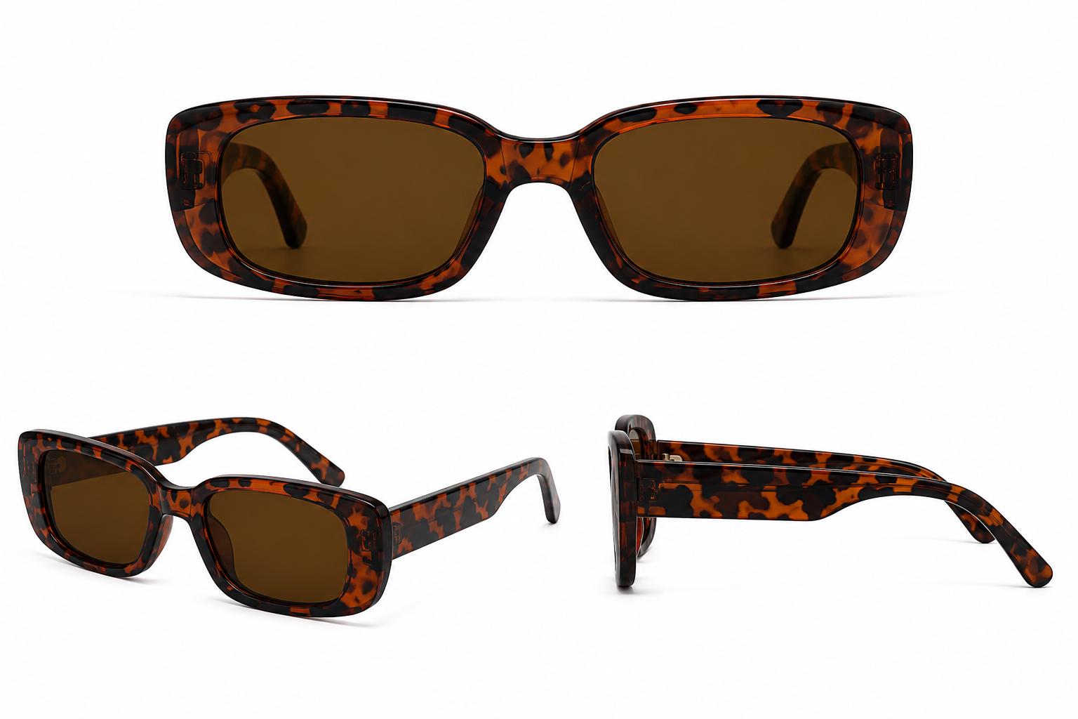 Retro Rectangle Sunglasses | Vintage Thick Frame UV400 Shades | Unisex Fashion Eyewear