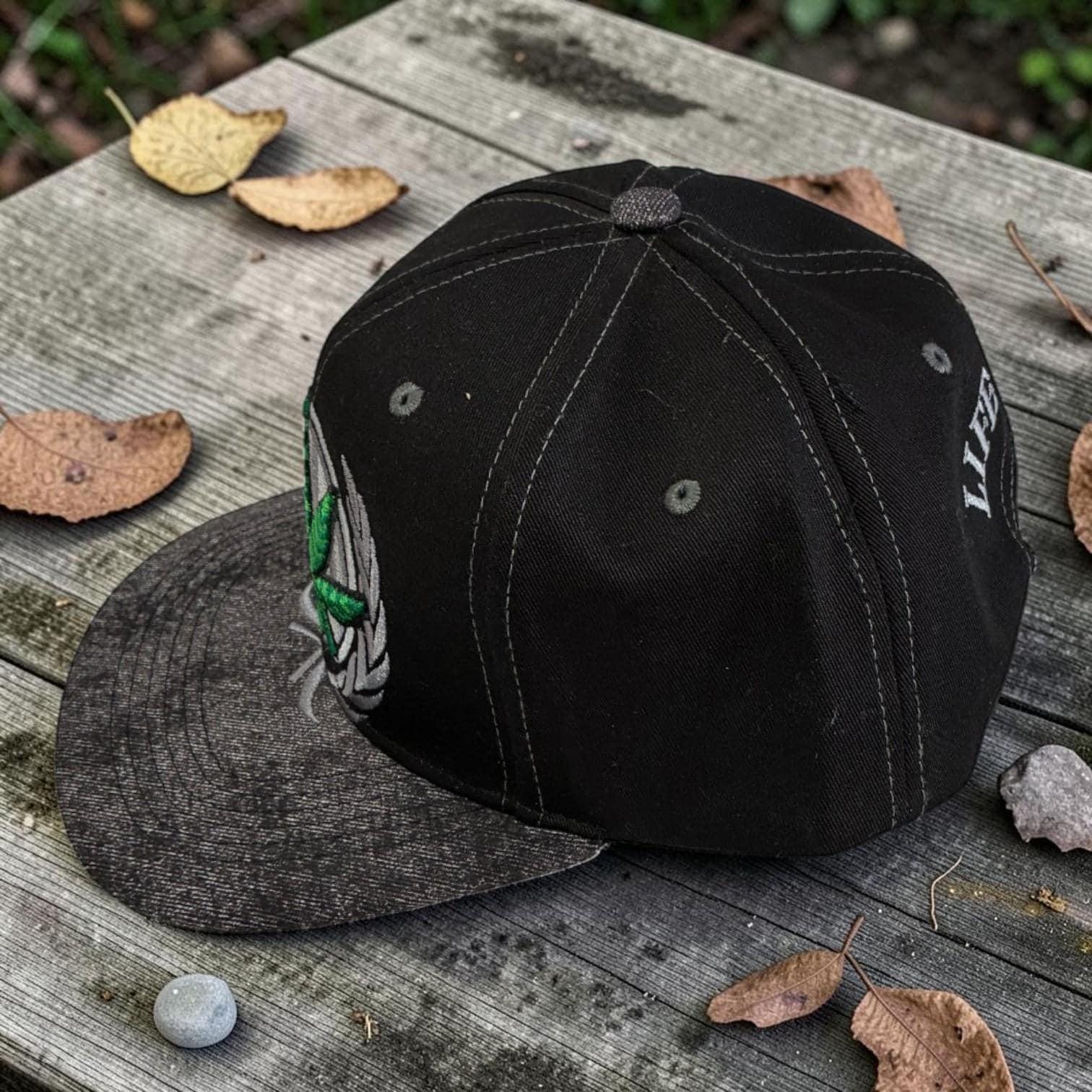 Cannabis Leaf 3D Embroidered Snapback Hat, Weed Leaf Flat Bill Cap, Marijuana Streetwear Hat, Adjustable Hip Hop Hat, Unisex Graphic Cap
