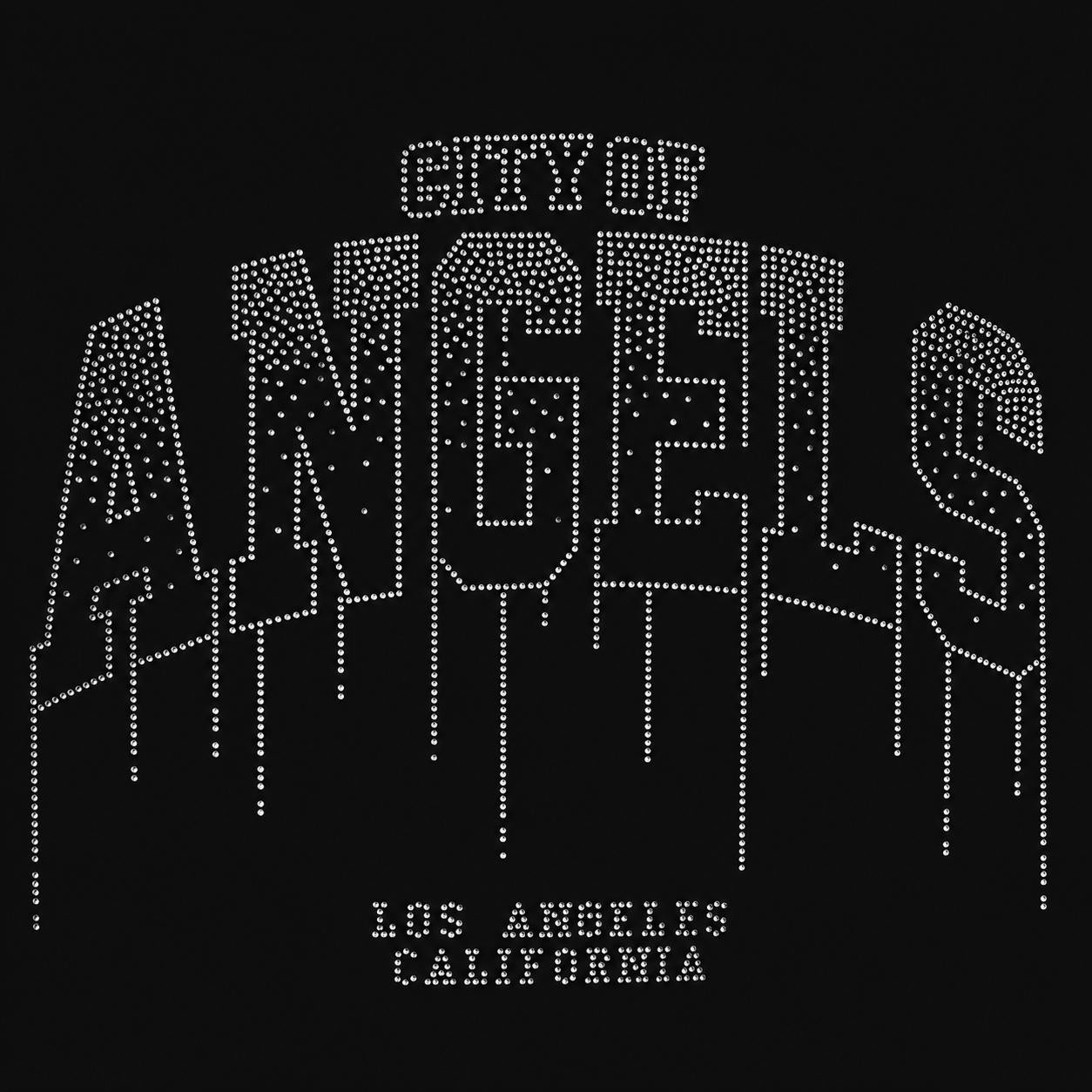 City of Angels Rhinestone Heat Transfer | Los Angeles California Iron-On Bling Decal | Crystal Varsity Drip Design