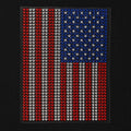 Small Rhinestone American Flag Heat Transfer | 4" x 3" Iron-On USA Flag Decal | Crystal Patriotic Bling Applique