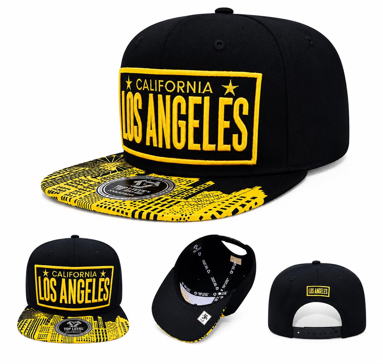 California Los Angeles Snapback - Black & Gold 3D Embroidery