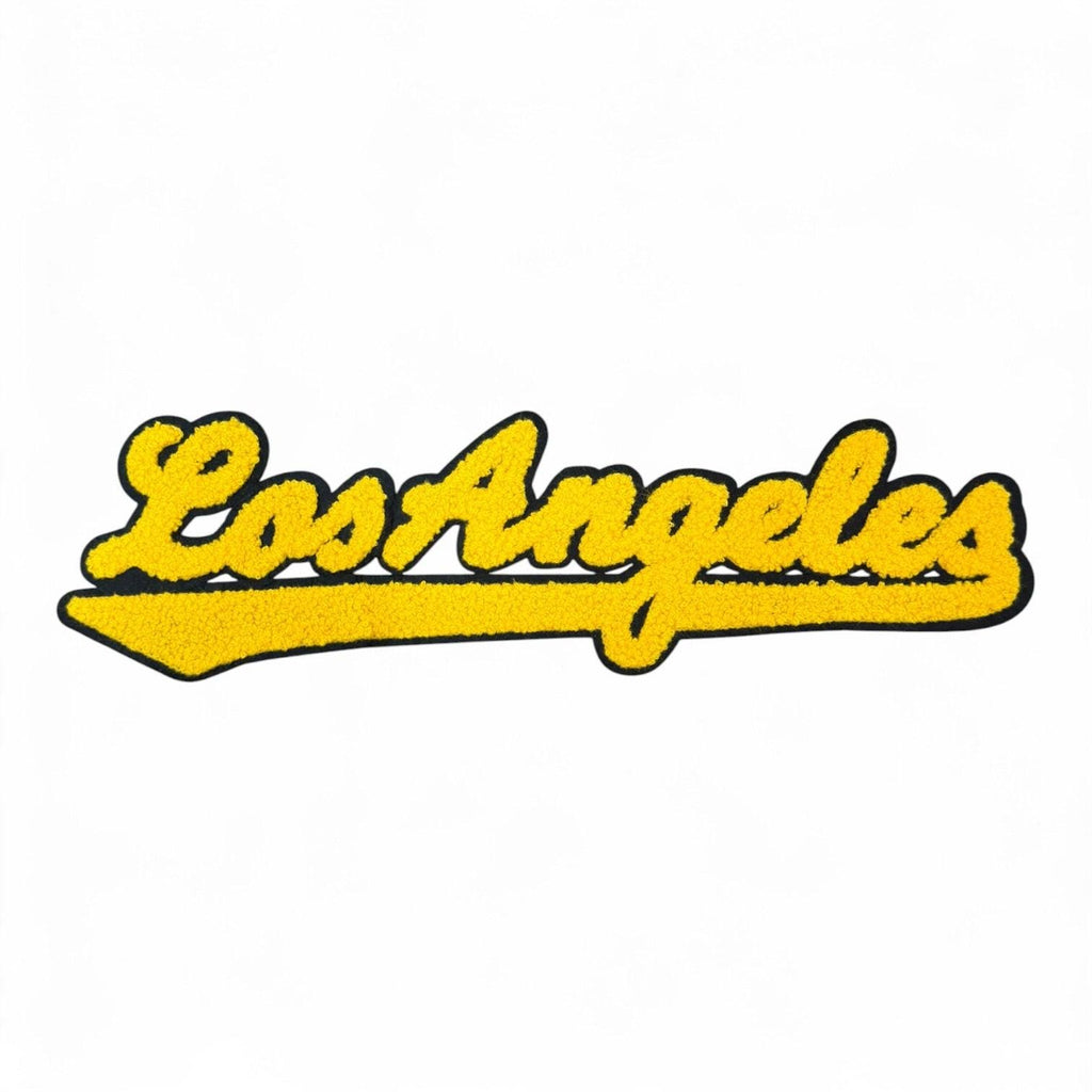 Los Angeles Chenille Iron-On Patch – Varsity Embroidered La Script Patch For Jackets, Hoodies, Hats, Backpacks & Diy Apparel