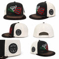 Mexican Heritage Embroidered Flat Bill Snapback Hat | Premium Suede Performance Cap | Aztec Side Patch