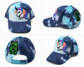 Kids Tie-Dye Unicorn Baseball Cap | Embroidered Adjustable Cotton Hat | Blue & Aqua Youth Snapback