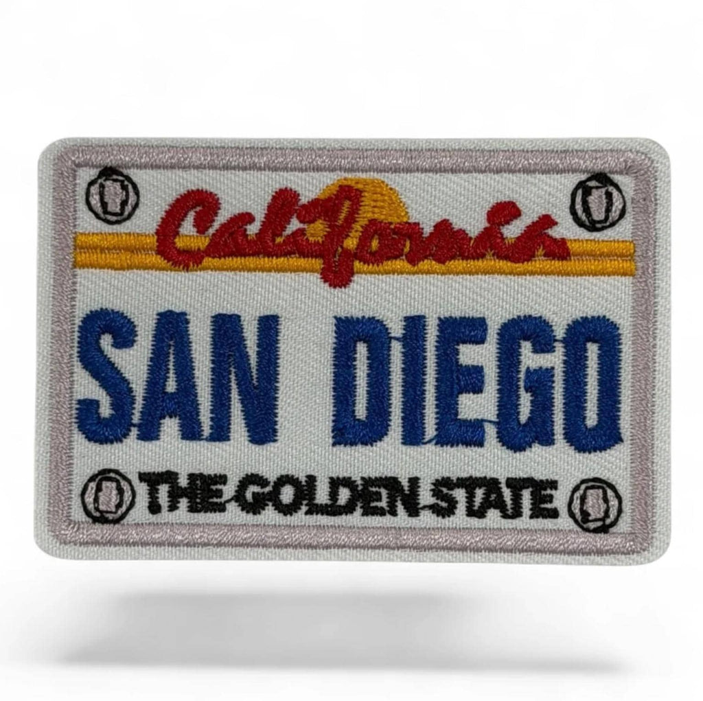 California City License Plate Embroidered Iron-On Patch – Santa Monica, San Diego, Santa Barbara & San Francisco – 2” Wide Trucker Hat Patch