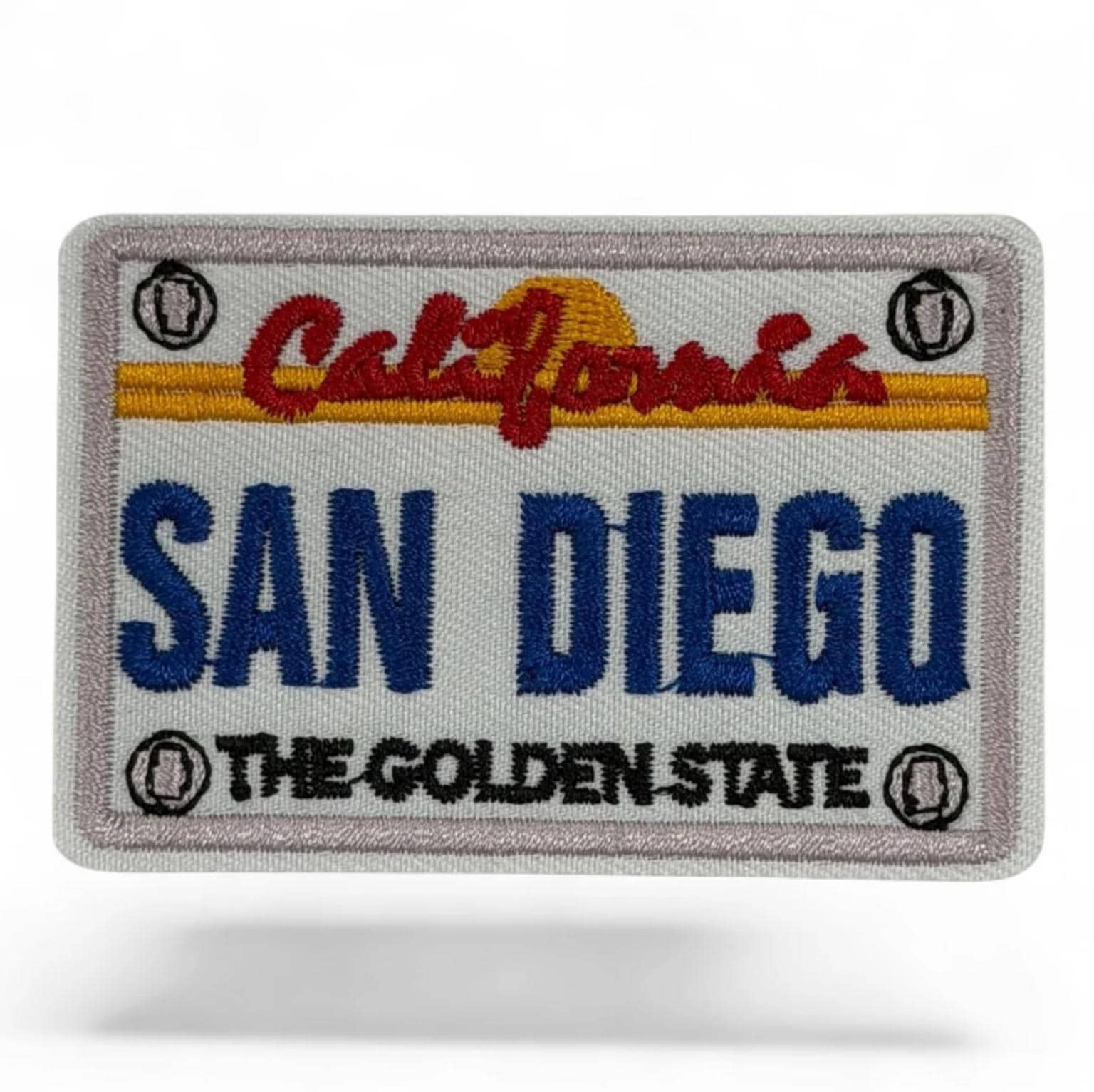 California City License Plate Embroidered Iron-On Patch – Santa Monica, San Diego, Santa Barbara & San Francisco – 2” Wide Trucker Hat Patch