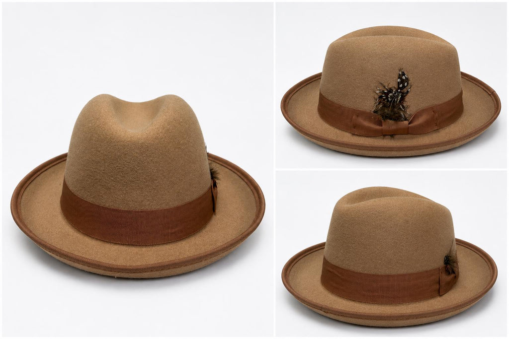 Luxury Wool Fedora Hat with Feather Accent | Wide Brim Unisex Dress Hat