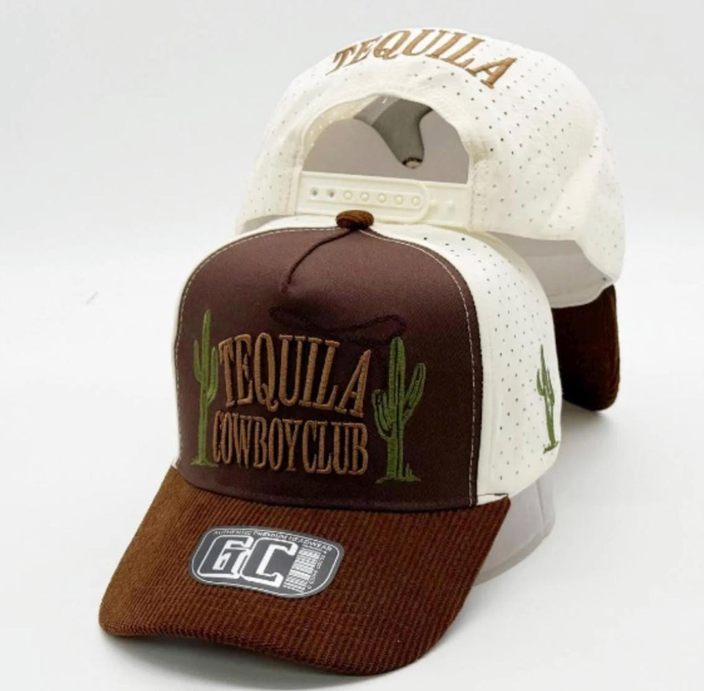 Tequila Cowboy Club Embroidered Snapback Hat | Western Trucker Cap | Breathable Perforated Baseball Cap
