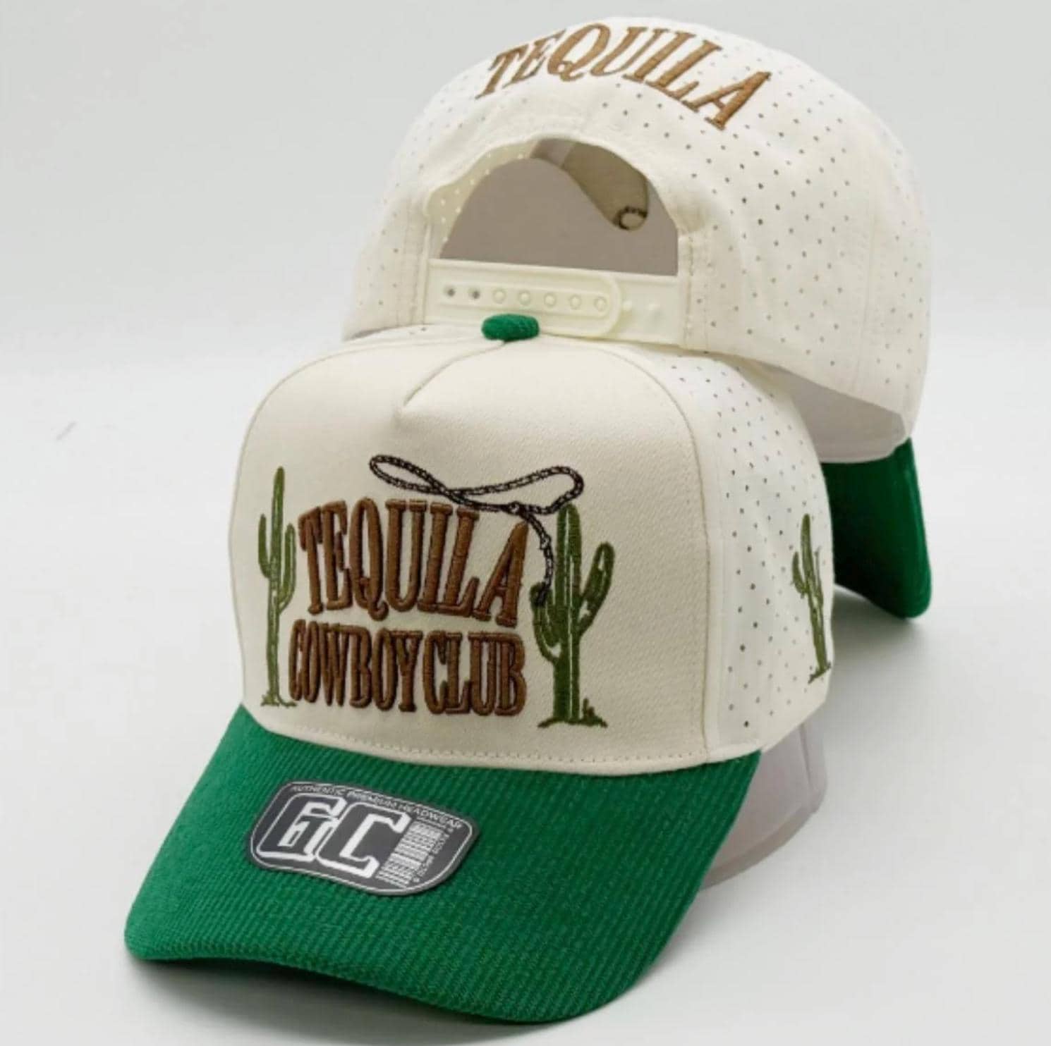 Tequila Cowboy Club Embroidered Snapback Hat | Western Trucker Cap | Breathable Perforated Baseball Cap