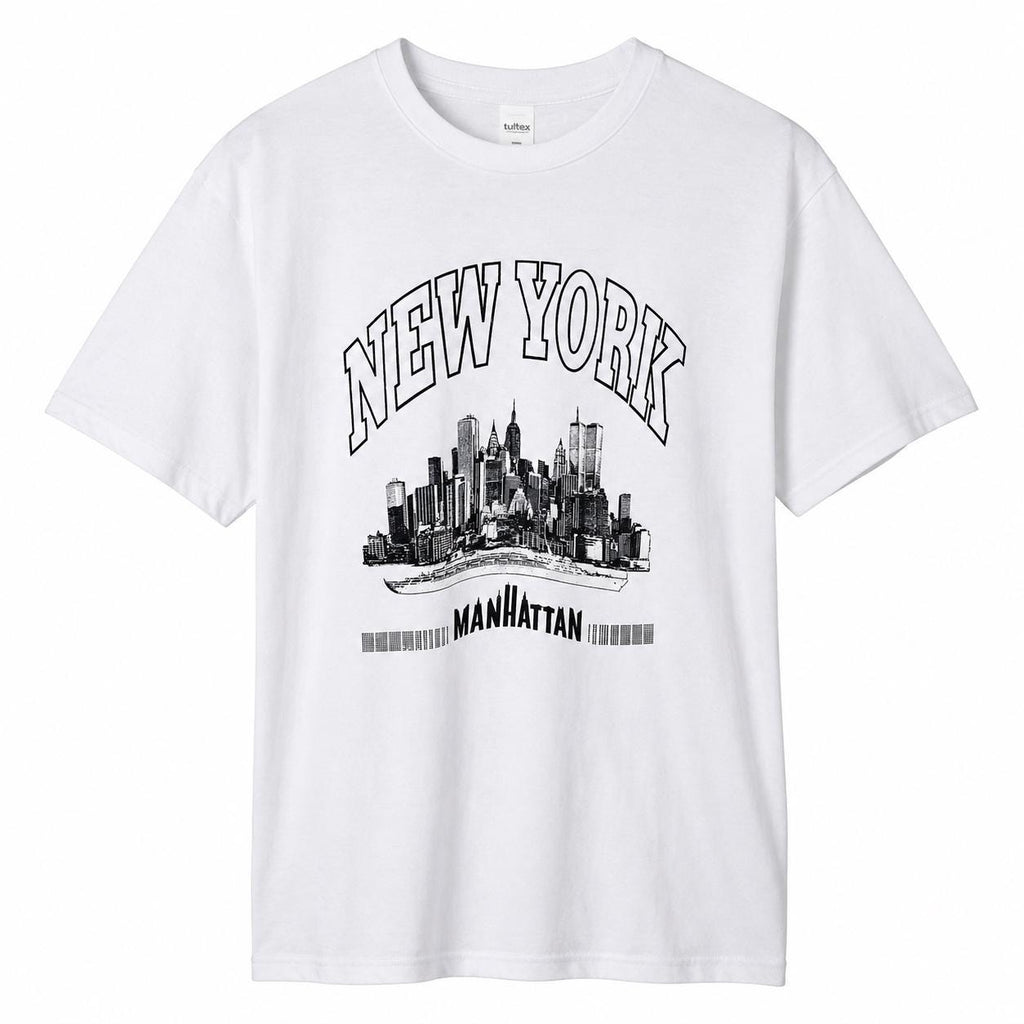 New York Manhattan Skyline Graphic T-Shirt | NYC Vintage Style Tee | Unisex New York City Souvenir Shirt