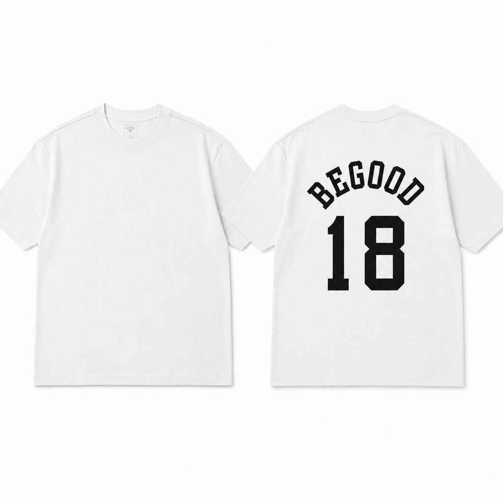 Oversized Vintage Wash T-Shirt | BEGOOD 18 Varsity Graphic Streetwear Tee