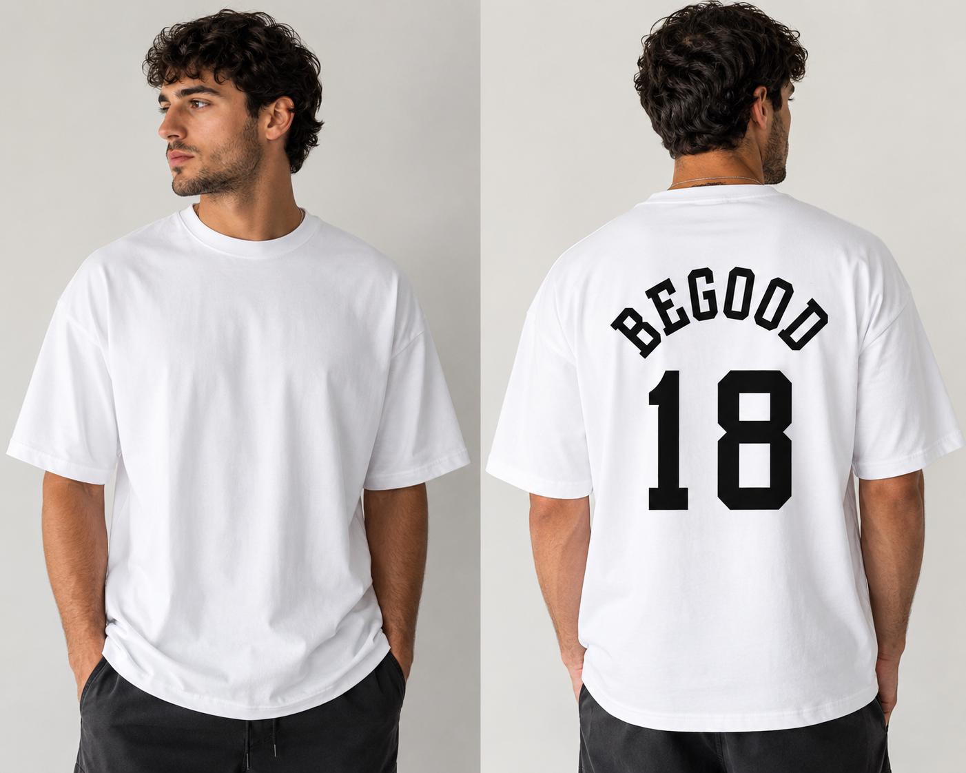 Oversized Vintage Wash T-Shirt | BEGOOD 18 Varsity Graphic Streetwear Tee