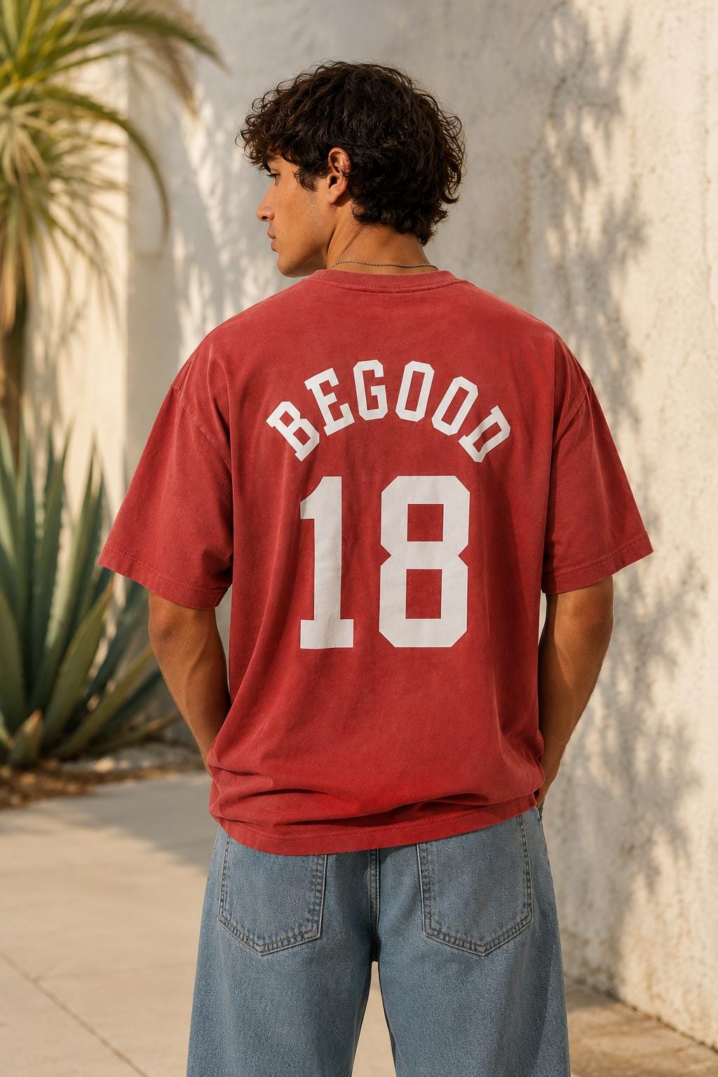 Oversized Vintage Wash T-Shirt | BEGOOD 18 Varsity Graphic Streetwear Tee