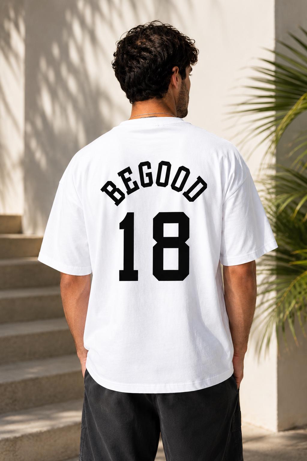 Oversized Vintage Wash T-Shirt | BEGOOD 18 Varsity Graphic Streetwear Tee