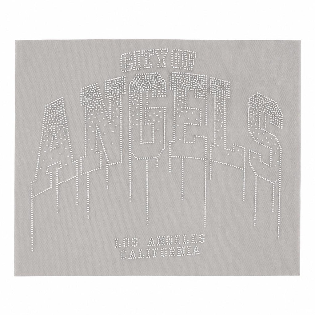 City of Angels Rhinestone Heat Transfer | Los Angeles California Iron-On Bling Decal | Crystal Varsity Drip Design
