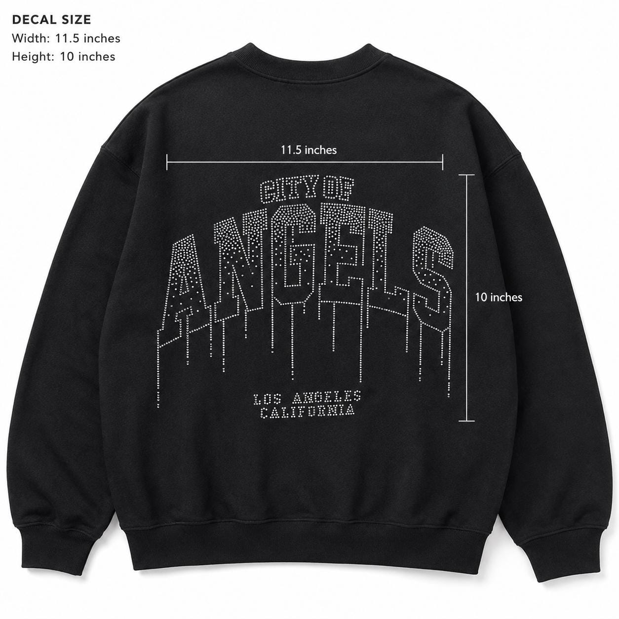 City of Angels Rhinestone Heat Transfer | Los Angeles California Iron-On Bling Decal | Crystal Varsity Drip Design