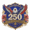 USA 250th Anniversary Rhinestone Heat Transfer | Patriotic Eagle Iron-On Decal | Red White Blue Crystal Applique