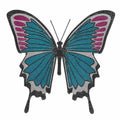 Large Rhinestone Butterfly Heat Transfer Decal | Blue & Pink Iron-On Crystal Applique