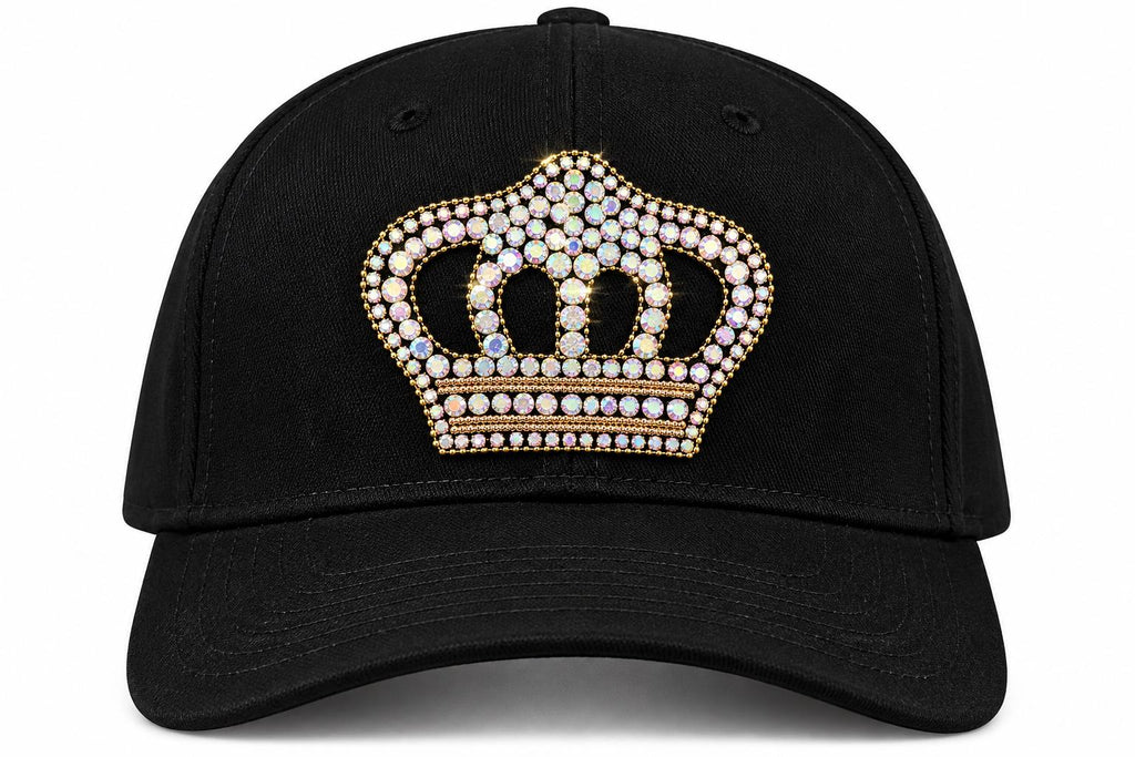 Rhinestone Crown Iron-On Heat Transfer Decal | AB Crystal Crown Appliqué