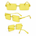 Retro Rimless Rectangle Sunglasses | Y2K Frameless Fashion Shades | Lightweight Unisex UV400 Eyewear | Chapeau by Jess
