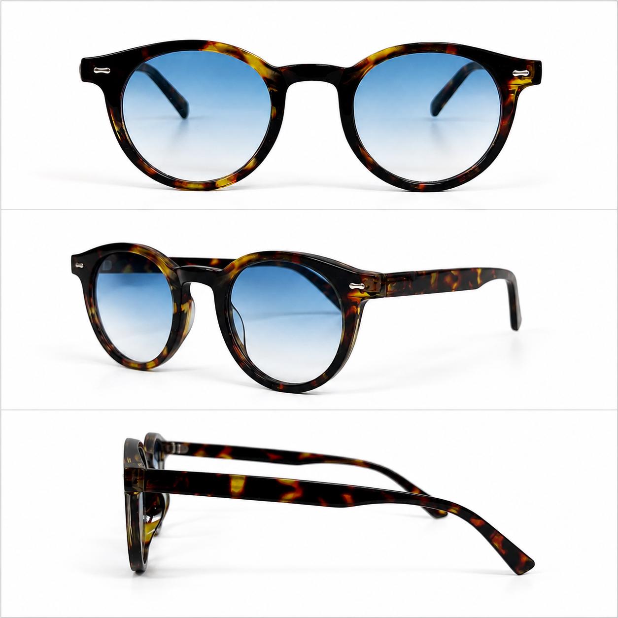 Classic Round Polarized Sunglasses | Vintage Acetate Style | UV400 Unisex Fashion Shades | Chapeau by Jess