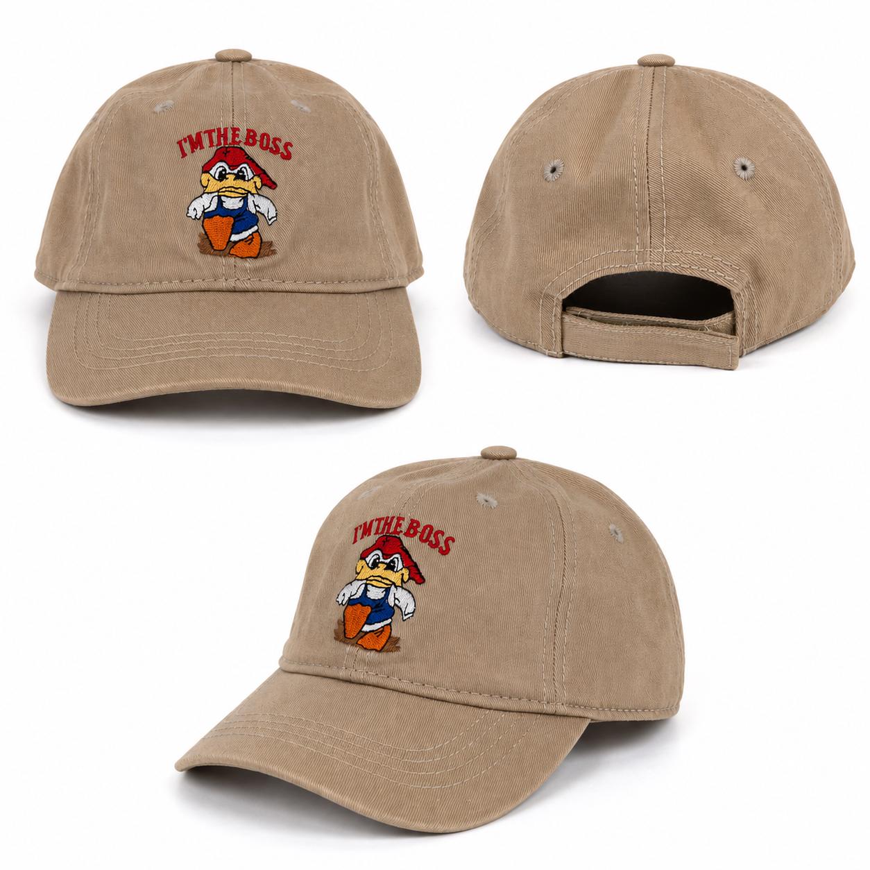 I'm The Boss Kids Embroidered Baseball Cap | Adjustable Cotton Children's Hat | Fun Cartoon Toddler & Youth Cap