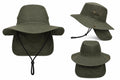 Wide Brim Sun Hat with Neck Flap | UPF Outdoor Fishing, Hiking & Boonie Hat | Adjustable Chin Strap