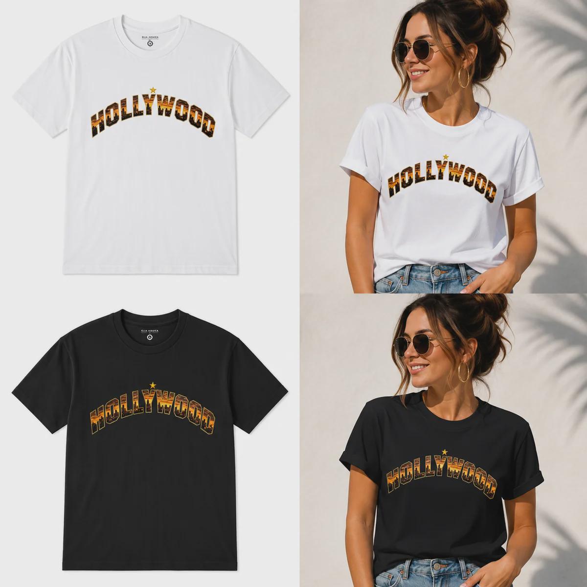Hollywood Vintage Graphic T-Shirt | Classic Los Angeles Tourist Tee | Premium Unisex Cotton Shirt