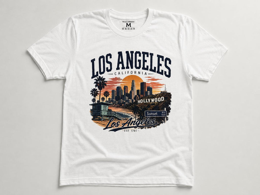 Los Angeles California Vintage Graphic T-Shirt | LA Hollywood Sunset Unisex Tee | Chapeau by Jess