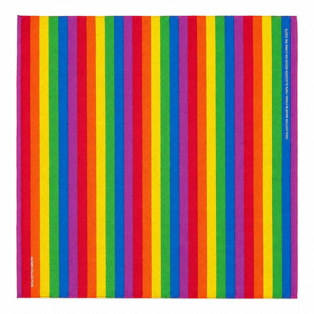 22x22 Rainbow Stripe Cotton Bandana – Colorful Multicolor Headscarf & Neck Scarf
