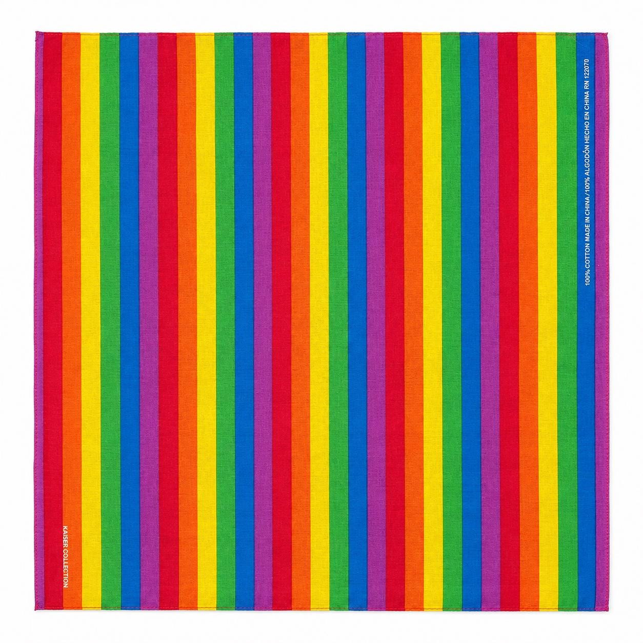 22x22 Rainbow Stripe Cotton Bandana – Colorful Multicolor Headscarf & Neck Scarf
