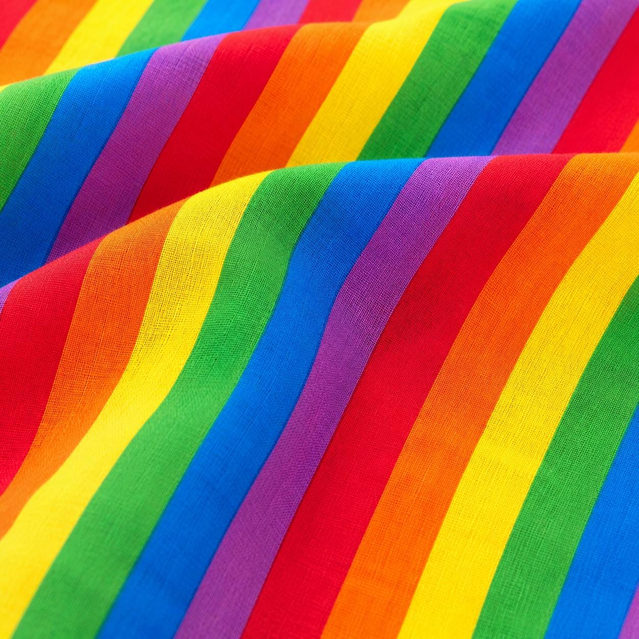 22x22 Rainbow Stripe Cotton Bandana – Colorful Multicolor Headscarf & Neck Scarf