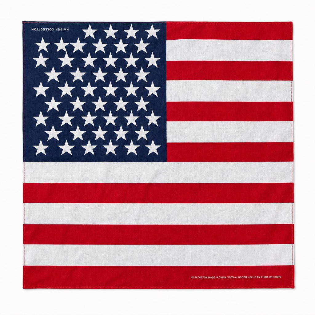 22x22 American Flag Bandana – Red, White & Blue Cotton Bandana, Patriotic Stars and Stripes