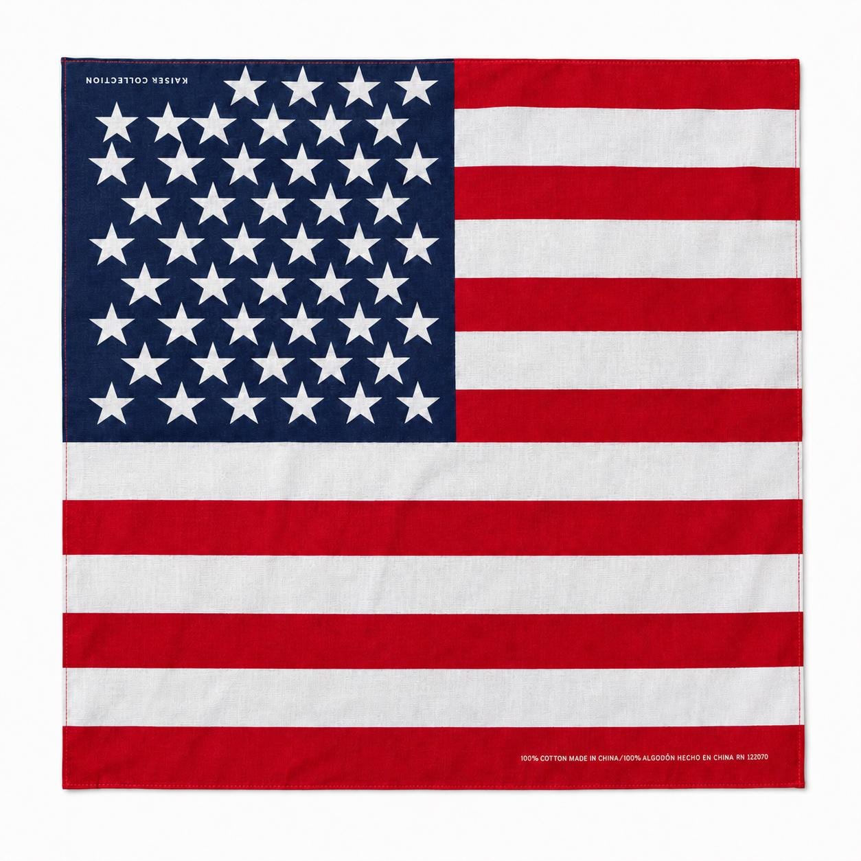 22x22 American Flag Bandana – Red, White & Blue Cotton Bandana, Patriotic Stars and Stripes