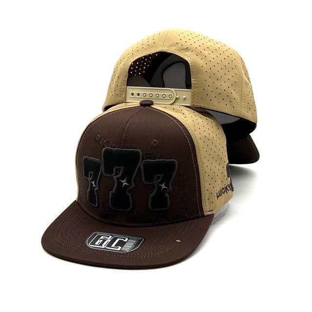 777 Lucky Seven snapback in brown and tan