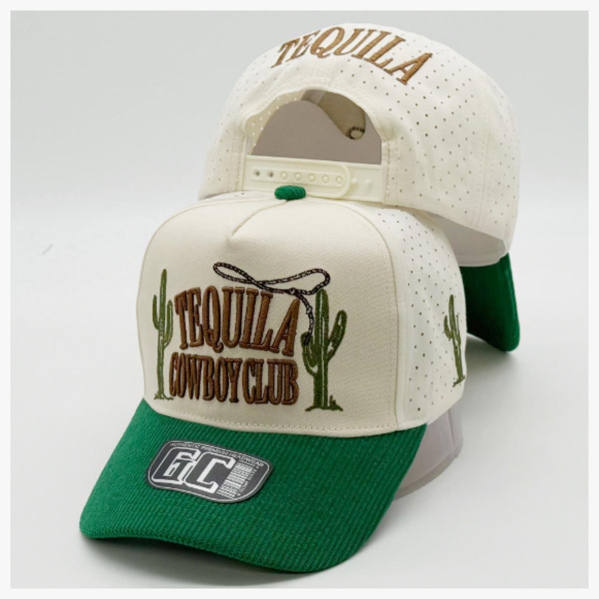 Tequila Cowboy Club trucker cap in white and green